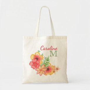 Niedliches Fun Hawaiian Floral Chic Wasserfarben M Tragetasche