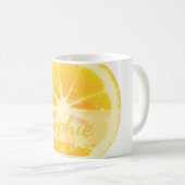 NIEDLICHES FUN HELLGELBEN LEMON FRUIT SLICE CUSTOM KAFFEETASSE (VorderseiteRechts)