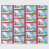 Niedliches Fun-Modernes Santa-Design Geschenkpapier (Flach)