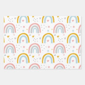 Niedliches Fun Rainbow Unicorm Muster Geschenkpapier Set (Vorderseite 3)