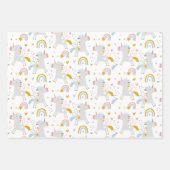 Niedliches Fun Rainbow Unicorm Muster Geschenkpapier Set (Vorderseite)