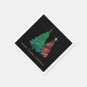 Niedliches Funkelnd Weihnachtsbaumpapier Napki Serviette (Ecke)