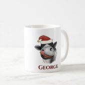 Niedliches Funny Animal Santa Cap Weihnachten Kaffeetasse (VorderseiteRechts)