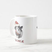 Niedliches Funny Animal Santa Cap Weihnachten Kaffeetasse (Vorderseite Links)