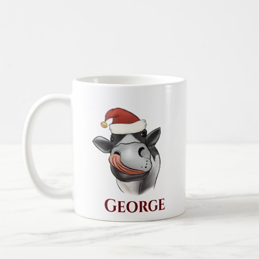 Niedliches Funny Animal Santa Cap Weihnachten Kaffeetasse (Links)
