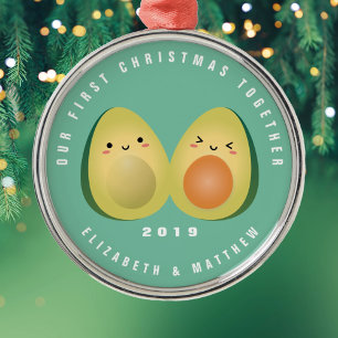 Niedliches Funny Avocado Coupe Erstes Weihnachten Ornament Aus Metall