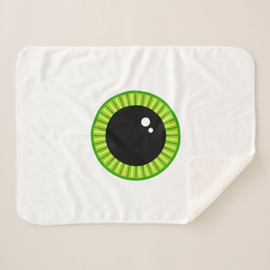 Niedliches Funny Big Green Eyeball Sherpadecke (Vorderseite (Horizontal))