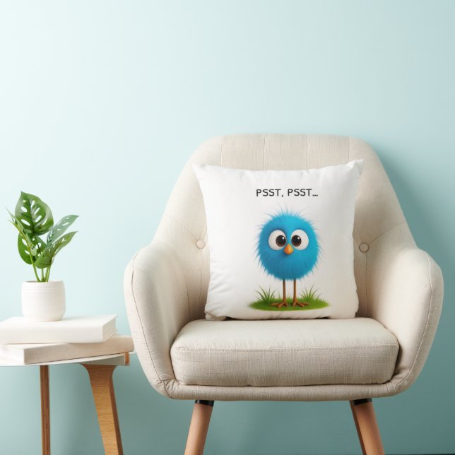 Niedliches Funny Bird Pillow PSST Designgeschenk f Kissen (Stuhl )