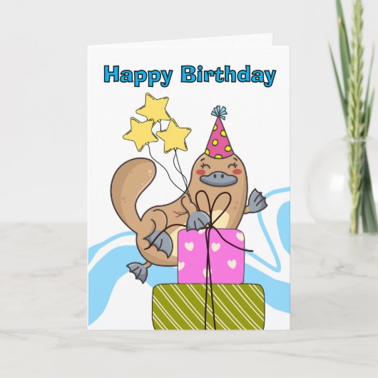 Niedliches Funny Birthday Platypus Party Karte (Vorderseite)