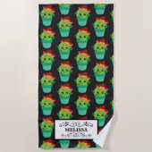Niedliches Funny Cactus Pattern Strandtuch (Vorderseite)