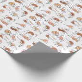 Niedliches Funny Cat Retro Weihnachtsmuster Geschenkpapier (Ecke)