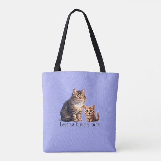 Niedliches Funny Cat Theme Light Blue Tasche (Rückseite)