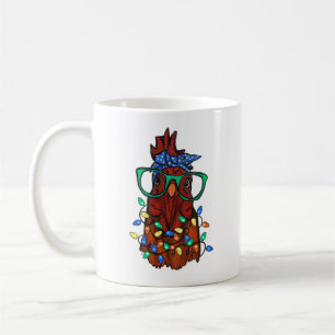 Niedliches Funny Chicken Head Weihnachtslicht Kaffeetasse