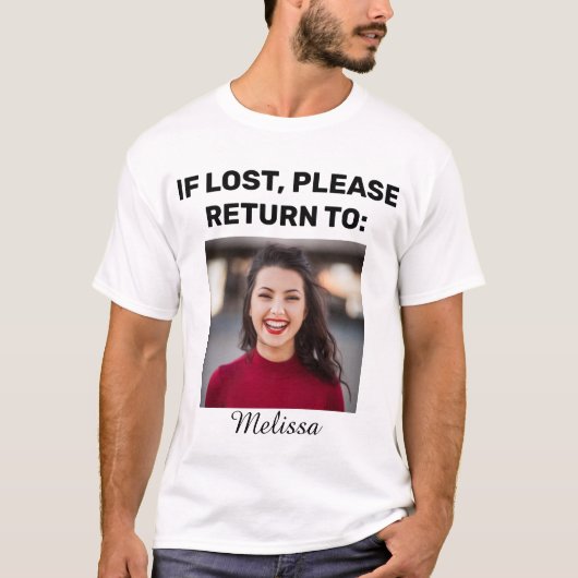 Niedliches Funny Couple's Foto, wenn Sie verloren T-Shirt (Vorderseite)