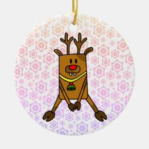 Niedliches Funny Dee mit Schneeflocken Keramik Ornament