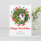 Niedliches Funny Dog Foto Frohes Weihnachten (Stehend Vorderseite)