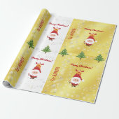 Niedliches Funny Elegante Rudolph Santa Personalis Geschenkpapier (Ungerollt)