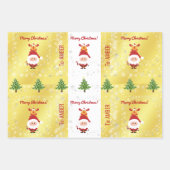 Niedliches Funny Elegante Rudolph Santa Personalis Geschenkpapier Set (Vorderseite 2)
