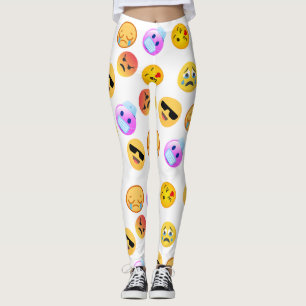 "Niedliches Funny Emoji Pattern Gesichtsausdruck" Leggings