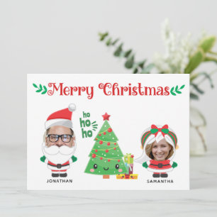 Niedliches Funny Foto Weihnachtsfamilie Frohe Weih Feiertagskarte