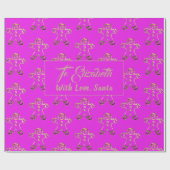 Niedliches Funny Gingerbrei Mann Pink und Gold Wei Geschenkpapier (Flach)