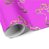 Niedliches Funny Gingerbrei Mann Pink und Gold Wei Geschenkpapier (Rolleneckpunkt)