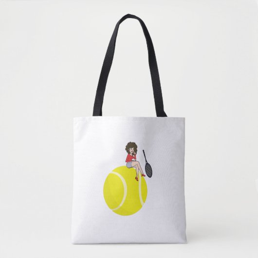 Niedliches Funny Girl auf dem Tennis Ball Racket Tasche (Vorderseite)