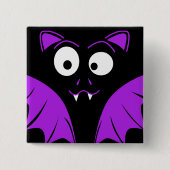 Niedliches Funny Halloween Bat Button (Vorderseite)