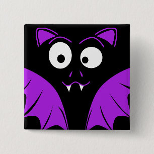 Niedliches Funny Halloween Bat Button