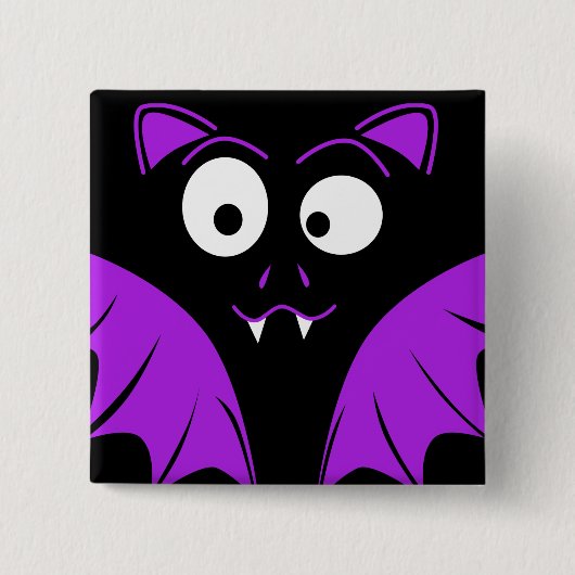 Niedliches Funny Halloween Bat Button (Vorderseite)
