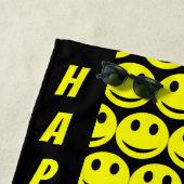 Niedliches Funny Happy Faces lächelnd Emoji Strandtuch (Beispiel)
