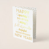 Niedliches Funny Happy New Year Hoffnungsvoll Fres Folienkarte (Vorderseite)