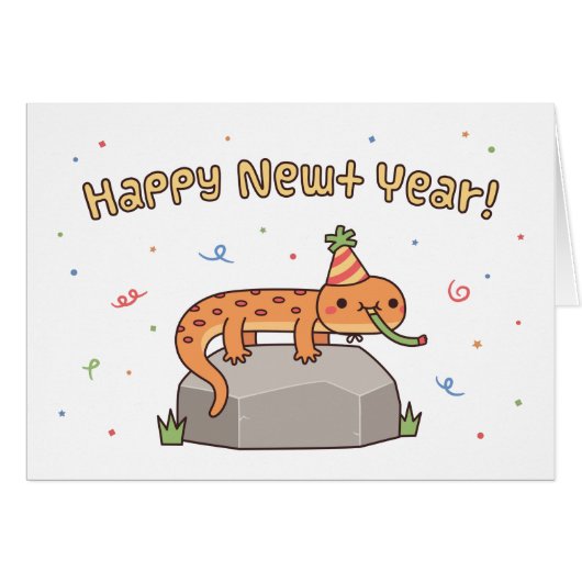 Niedliches Funny Happy Newt Year, Happy New Year (Vorderseite (Horizontal))