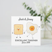 Niedliches Funny Happy Toast Eggcelent (Stehend Vorderseite)