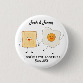 Niedliches Funny Happy Toast Eggcelent Button