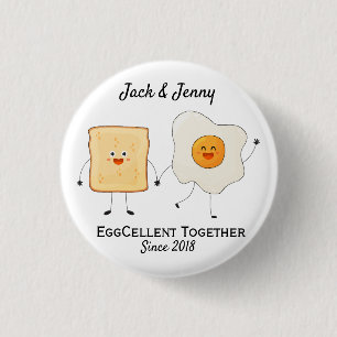Niedliches Funny Happy Toast Eggcelent Button