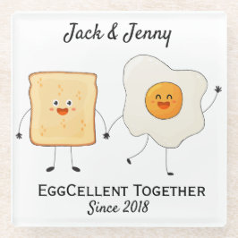 Niedliches Funny Happy Toast Eggcelent Glasuntersetzer