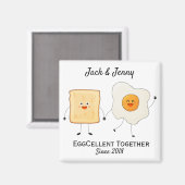 Niedliches Funny Happy Toast Eggcelent Magnet (Vorderseite/Rückseite)