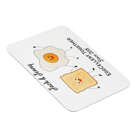 Niedliches Funny Happy Toast Eggcelent Magnet (Rechte Seite)