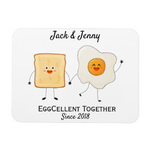 Niedliches Funny Happy Toast Eggcelent Magnet