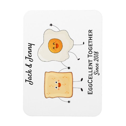 Niedliches Funny Happy Toast Eggcelent Magnet (Vertikal)