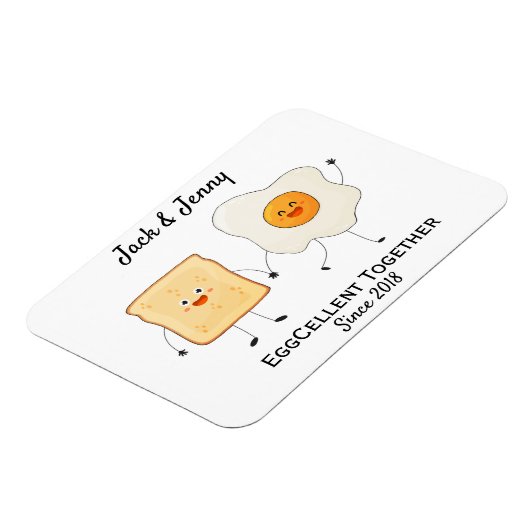 Niedliches Funny Happy Toast Eggcelent Magnet (Linke Seite)