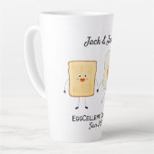 Niedliches Funny Happy Toast Eggcelent Milchtasse (Linke Ecke)