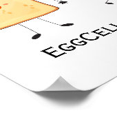 Niedliches Funny Happy Toast Eggcelent Poster (Ecke)