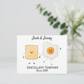 Niedliches Funny Happy Toast Eggcelent Postkarte (Stehend Vorderseite)