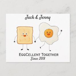 Niedliches Funny Happy Toast Eggcelent Postkarte