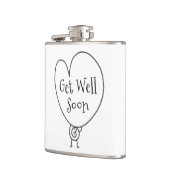 Niedliches Funny Heart Aufgehobener Charakter wird Flachmann (Links)