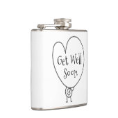 Niedliches Funny Heart Aufgehobener Charakter wird Flachmann (Rechts)