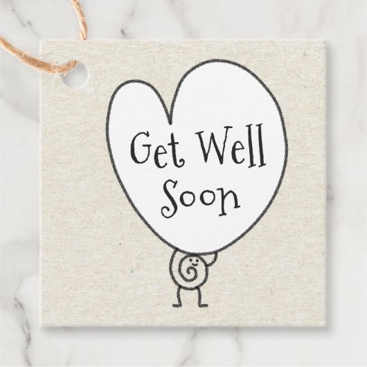 Niedliches Funny Heart Aufgehobener Charakter wird Geschenkanhänger (Vorderseite)