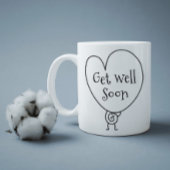 Niedliches Funny Heart Aufgehobener Charakter wird Kaffeetasse